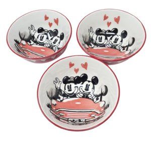 Disney Mickey & Minnie Ceramic  3 pcs Bowl Set